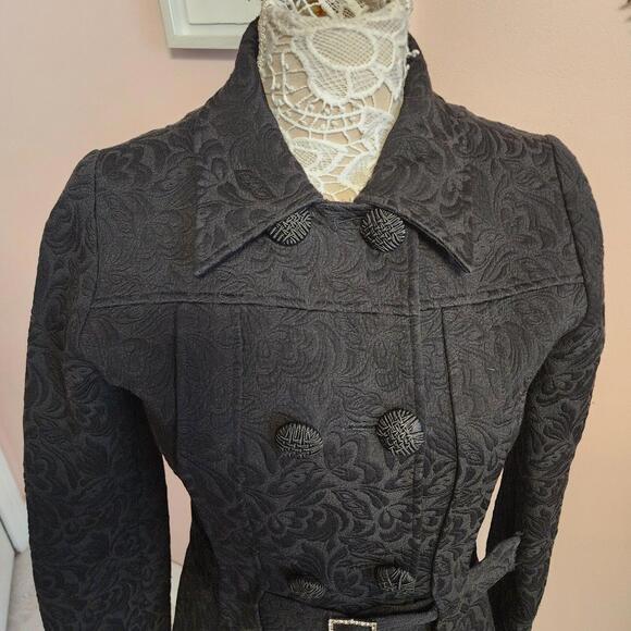 LKNW Arden B Brocade Black long coat beautiful M quality - Picture 12 of 12